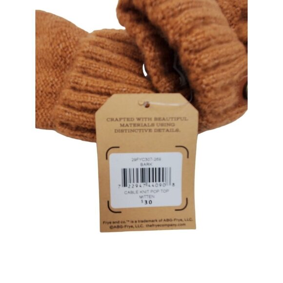 Frye and Co. Pop Top Cable Mittens Bark Brown - Picture 5 of 8